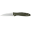 Kershaw LEEK KNIFE FOLDING 3" BLADE ALUMINUM OLIVE DRAB ANODIZED HANDLE